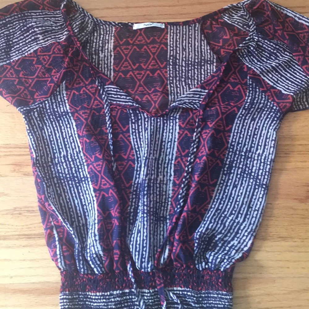 Violet aztec printed blouse