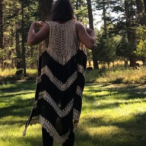 Black Striped Shawl/Coverup