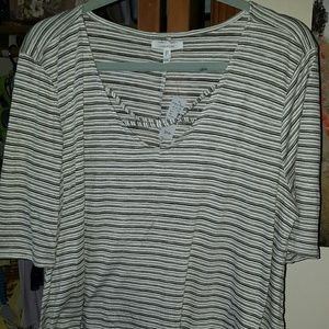 Maurices striped cross neck tee