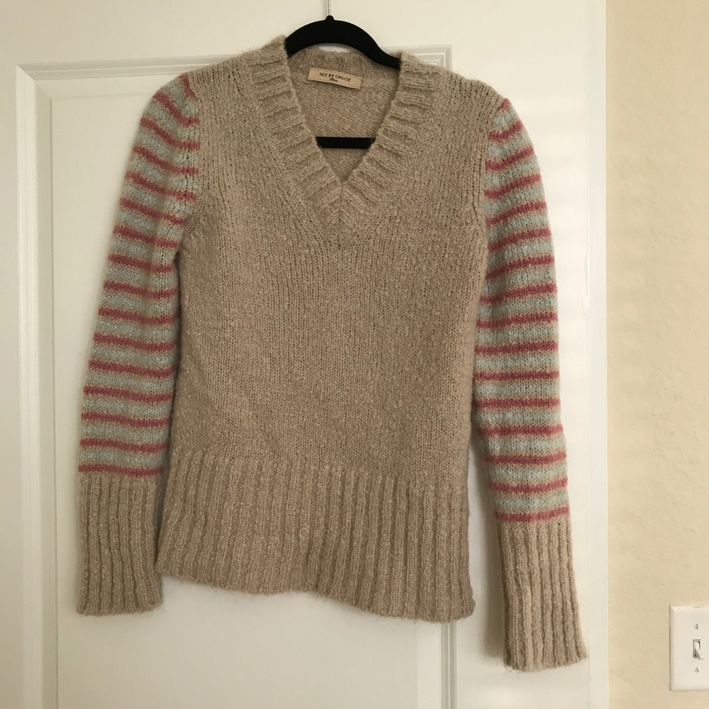 See by Chloe V Neck wool/mohair blend sweater