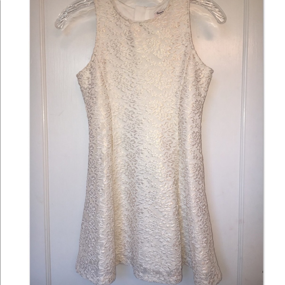 GIRL'S F21 CREAM AND GOLD DRESS