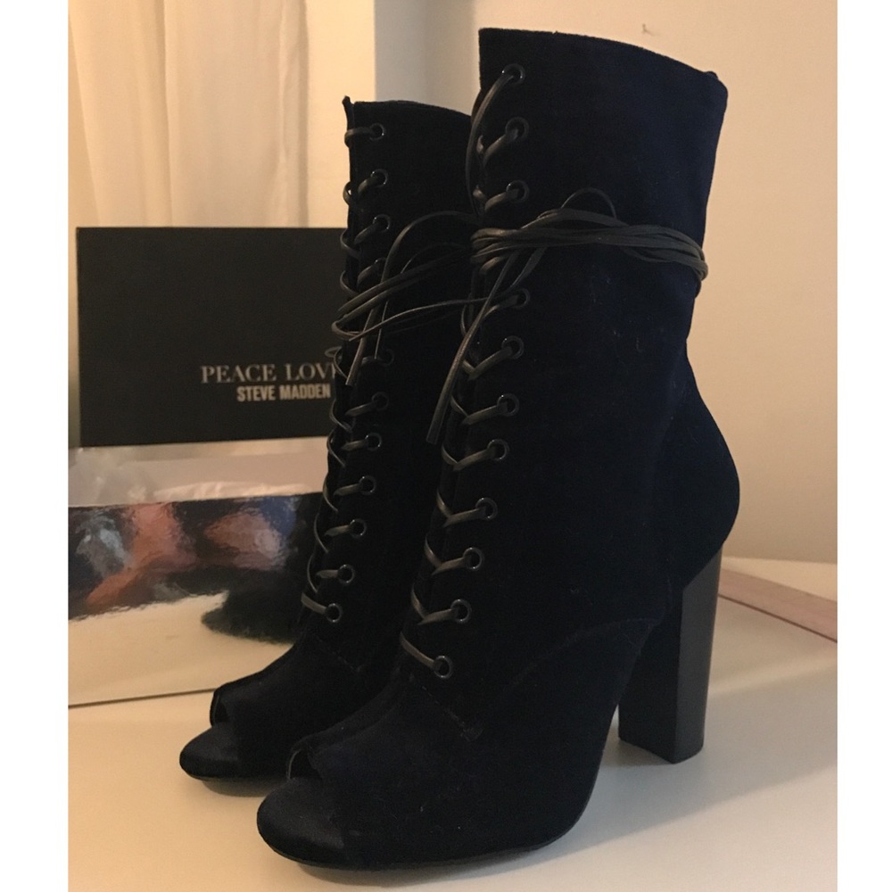 Peace Love Shea for Steve Madden velvet booties