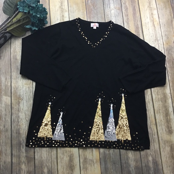 Quacker Factory Sweaters - 🎈 Quacker Factory Christmas Tree Sequin Sweater