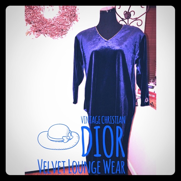 WOW! Vintage Christian Dior Velvet Loungewear!! - Picture 1 of 8