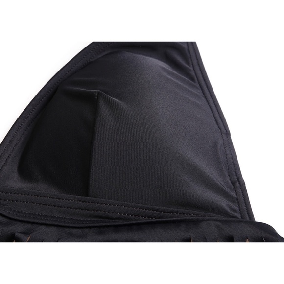 New Black Boho Festival Fringe Bikini Set - Picture 5 of 6