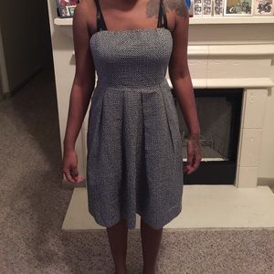 J. Crew polka dot dress. About knee length.