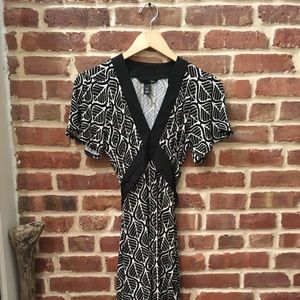 H&M Black/White Patterned Kimono Dress
