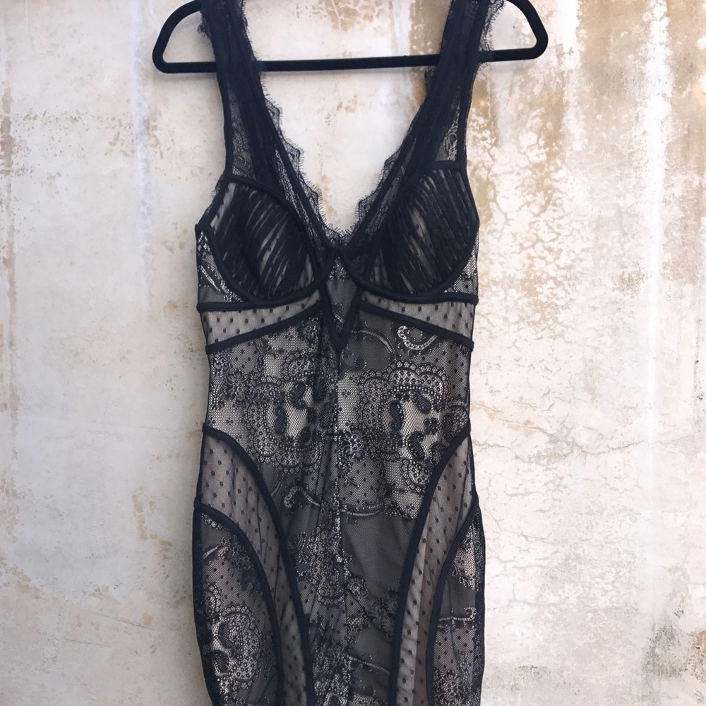 Black and nude Bebe dress