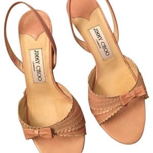 Jimmy Choo authentic kitten heel in creme and pink