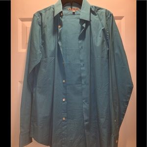 Striped men's button down dress shirt