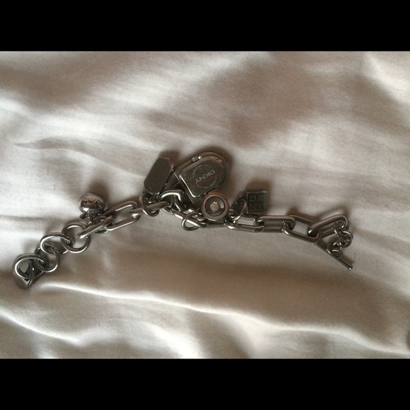 SOLD DKNY silver NEW Charm watch time piece - Picture 3 of 4
