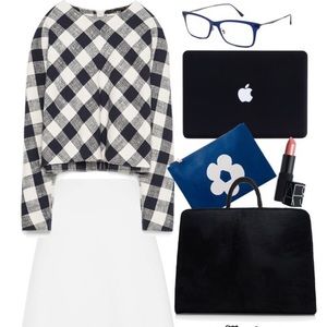 Zara Japanese Checkered Crop Top M