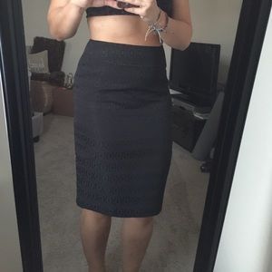 Cynthia Rowley black circle design pencil skirt