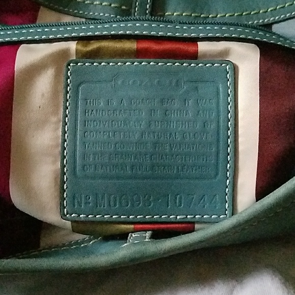 Coach XL Turquoise Leather Ergo Legacy Tote #10744 - Picture 7 of 7