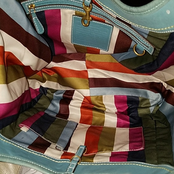 Coach XL Turquoise Leather Ergo Legacy Tote #10744 - Picture 6 of 7