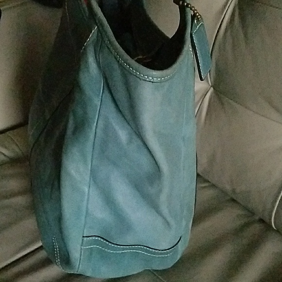 Coach XL Turquoise Leather Ergo Legacy Tote #10744 - Picture 4 of 7