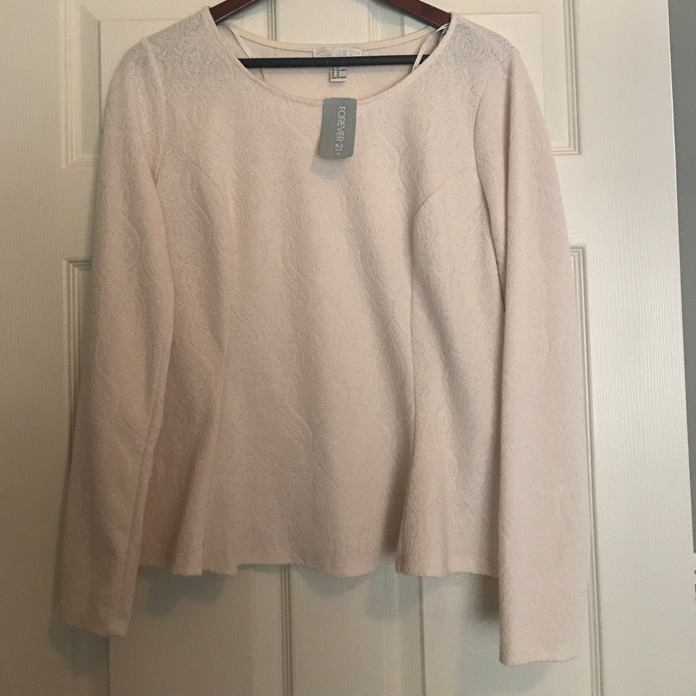 Forever 21 plus long sleeve peplum shirt 1X