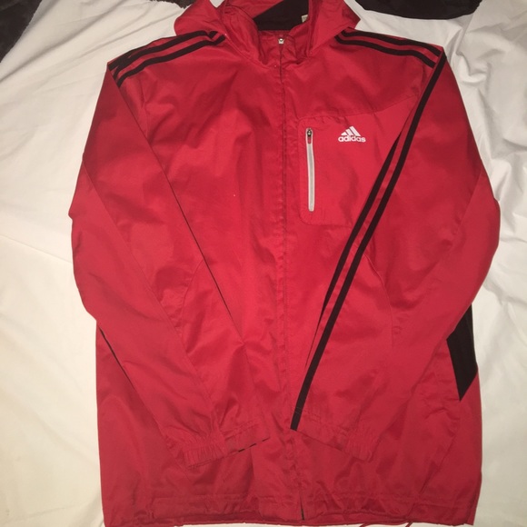 adidas windbreaker jacket red