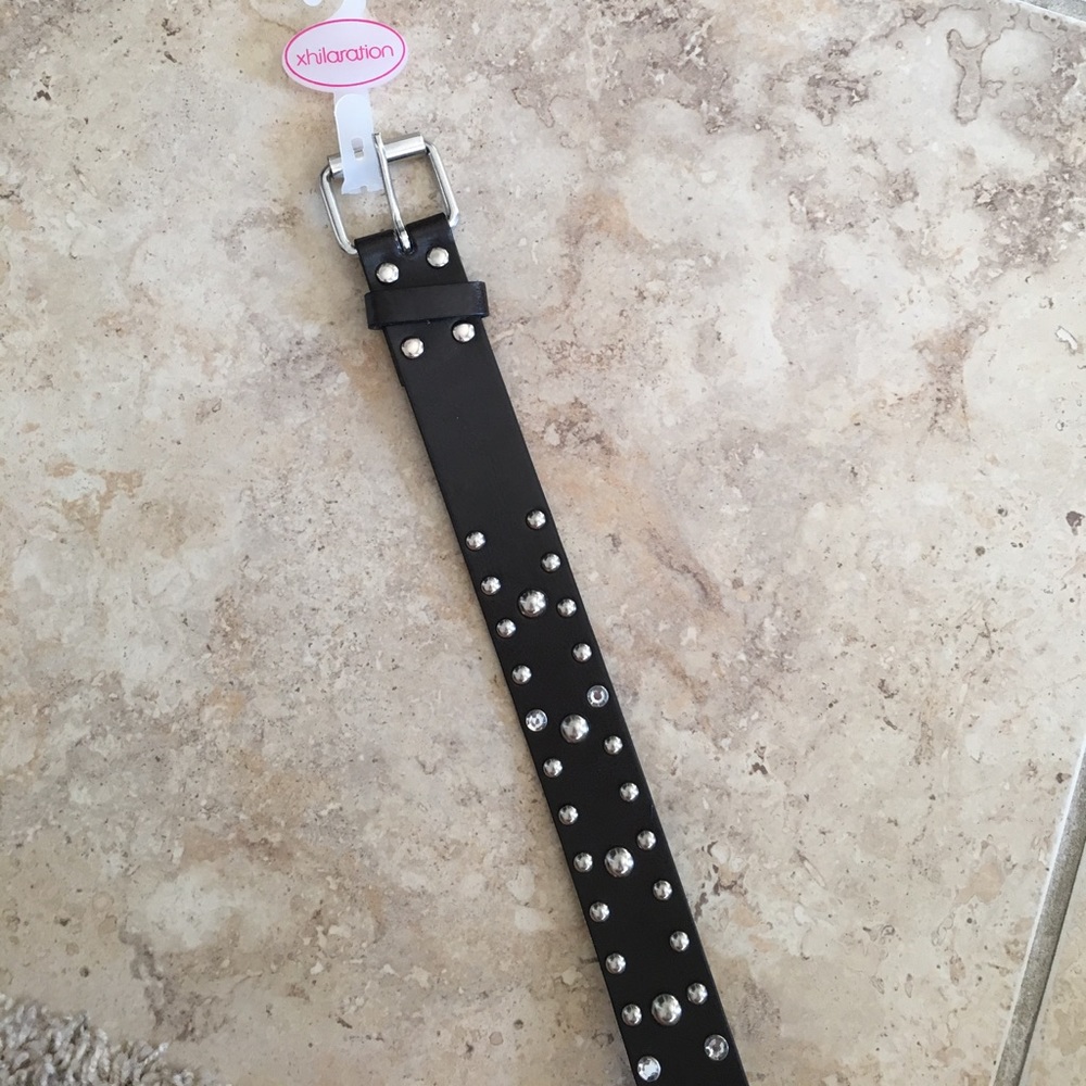 Brown belt with silver studs