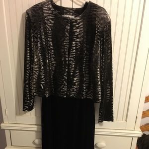 Black velvet dress with jacket