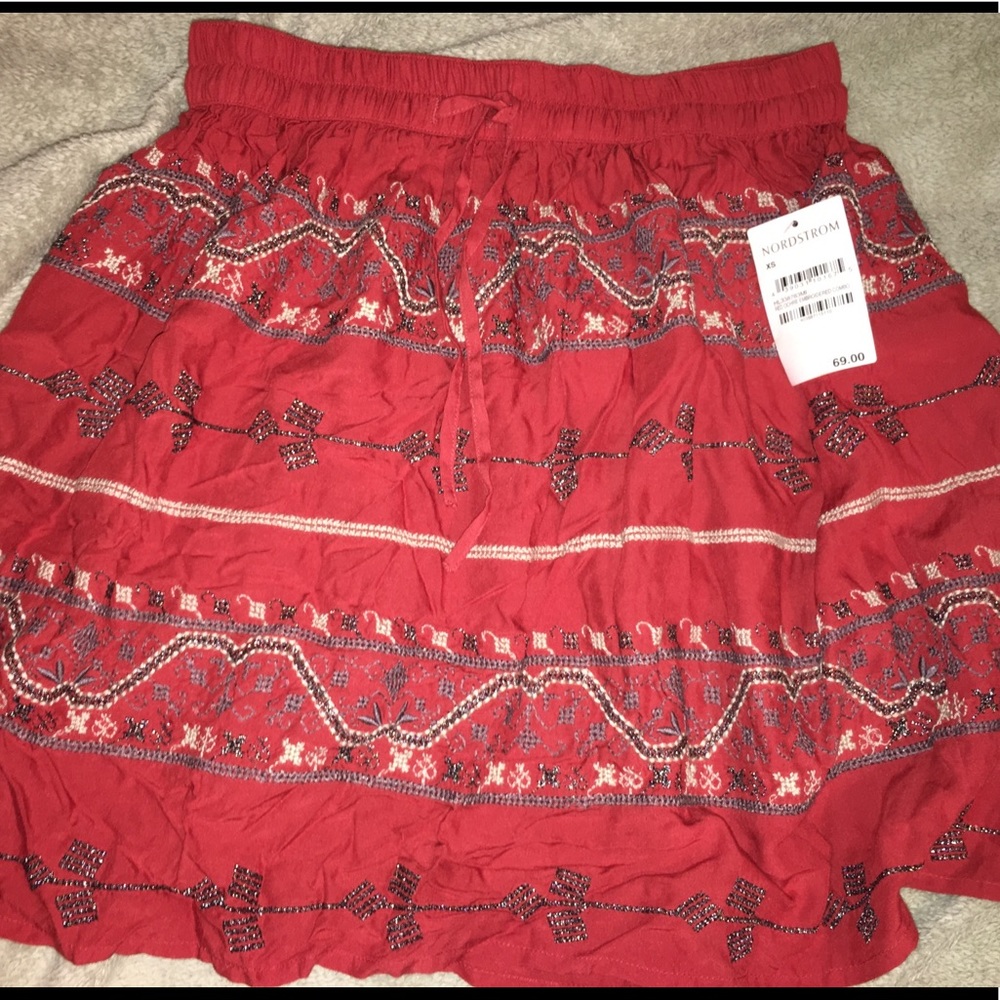 NWT Hinge Skirt w/ Detailed Jewel Like Embroidery