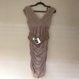 Bebe belted nude touched body con dress