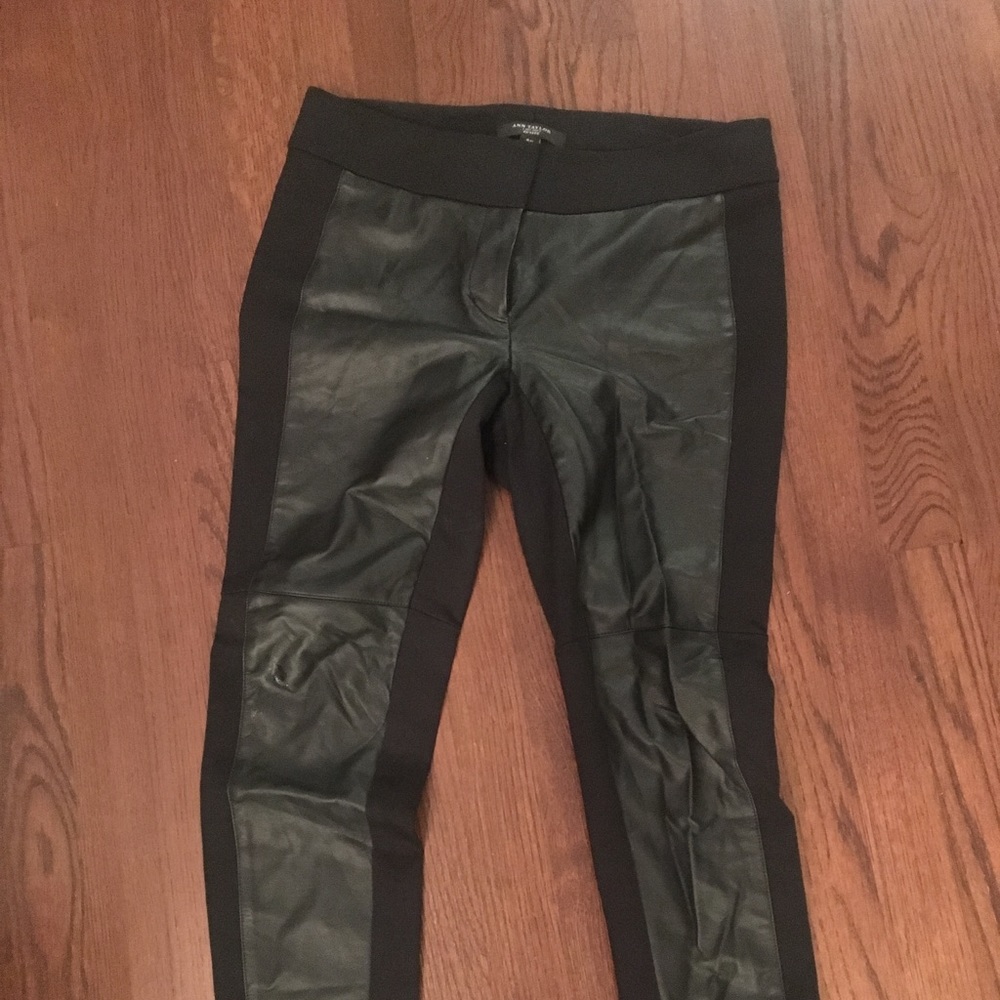Ann Taylor leather and pointe pants
