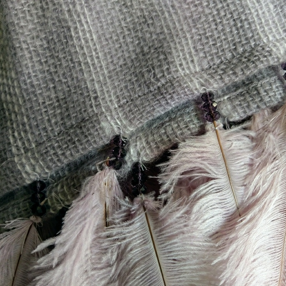 LAST ONE!! Adrienne Landau Ostrich Trimmed Wrap,