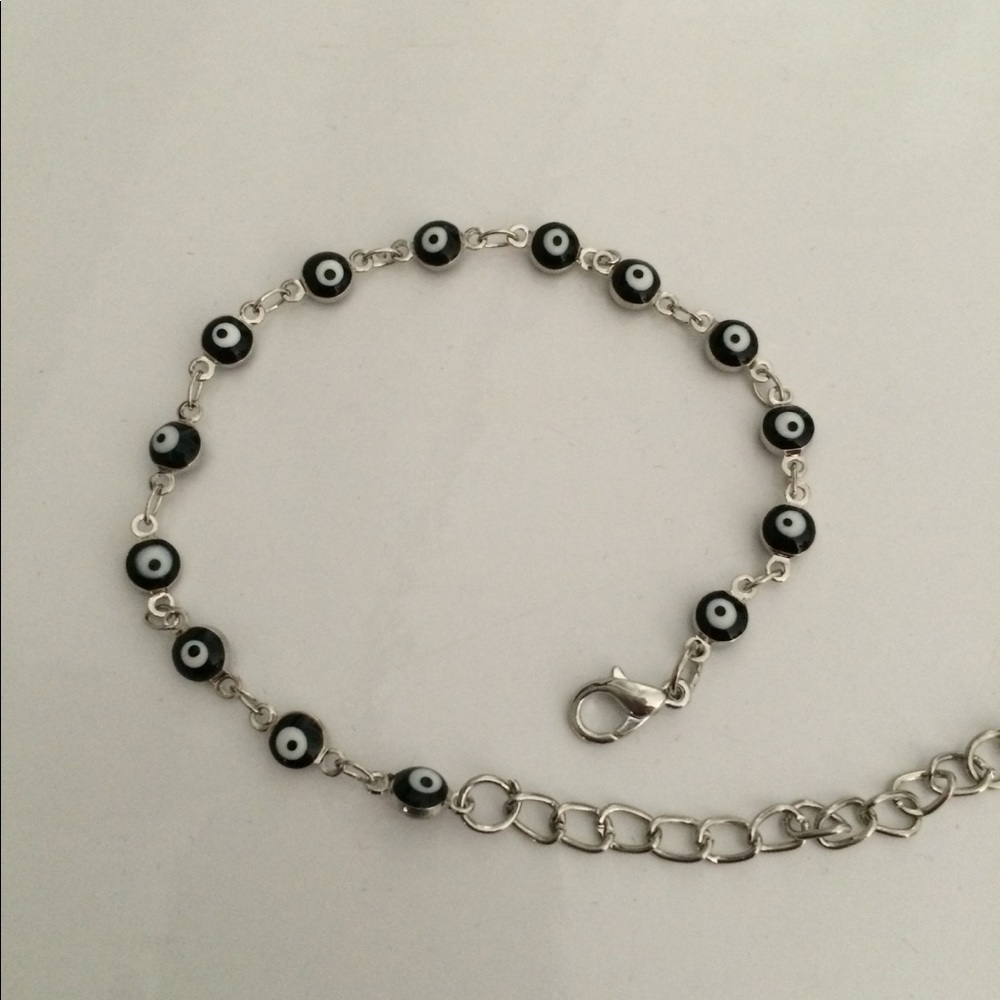 Dark Blue Evil Eye Silver Bracelet Newwwwwww