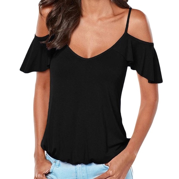 Sexy Criss-Cross Cold-Shoulder Summer Stretch Top - Picture 2 of 4