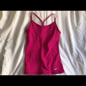 Nike studio top in pink stripe