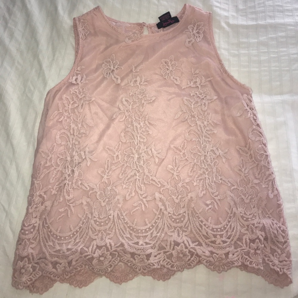 light pink shirt with flower print