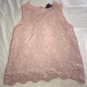 light pink shirt with flower print