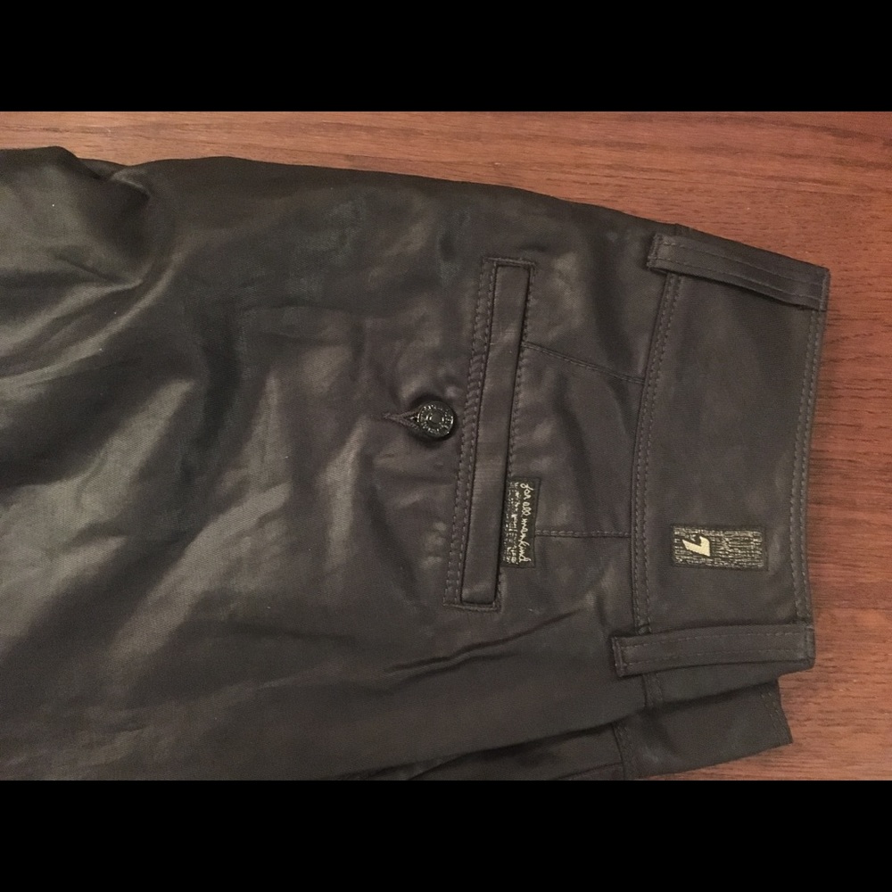 7 for all Mankind leather like wide leg pants