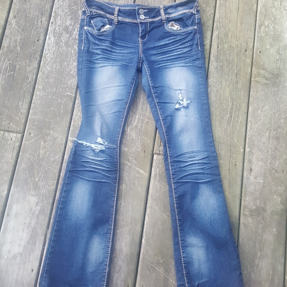 Distressed BootCut Jeans