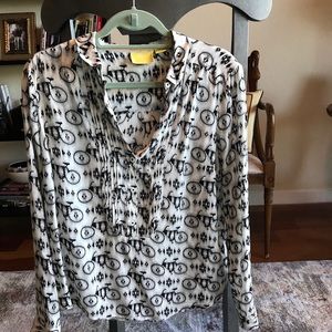 Anthropologie bicycle print blouse by Maeve
