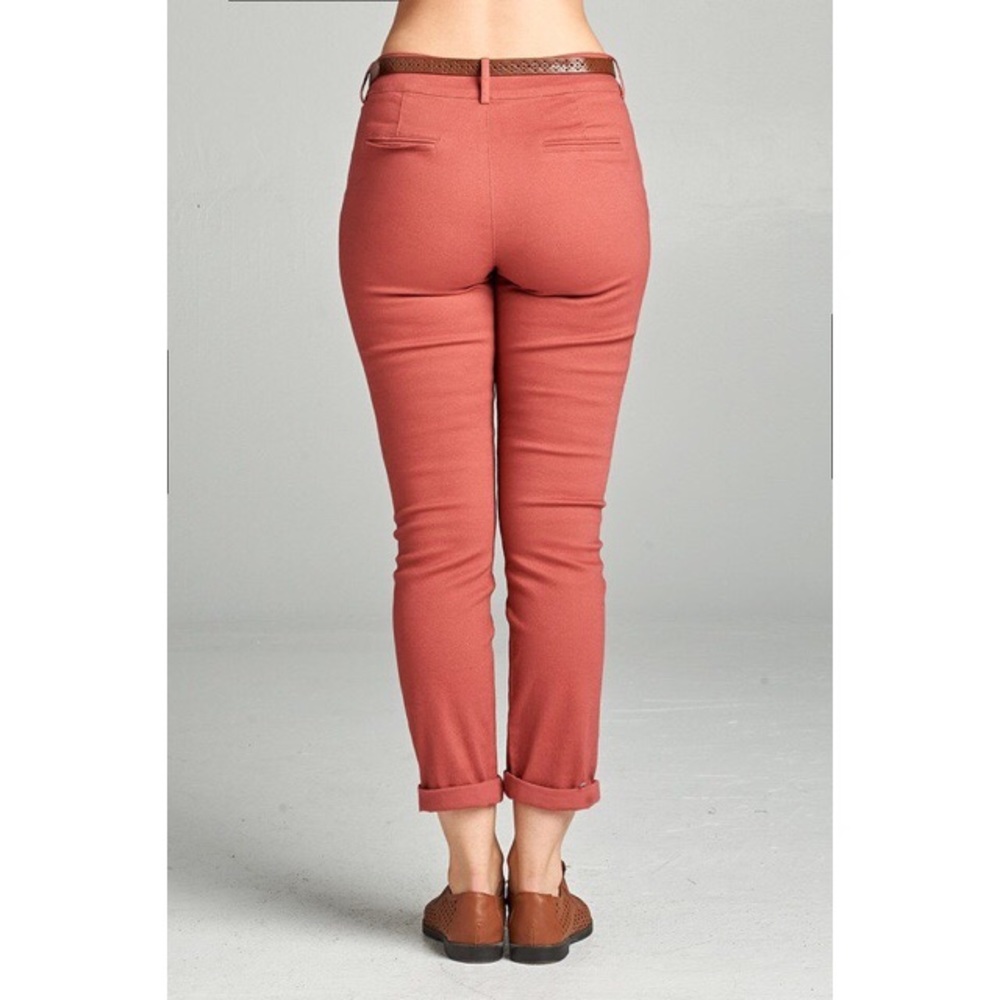 Twill Crop Pants - Khaki - Picture 3 of 3