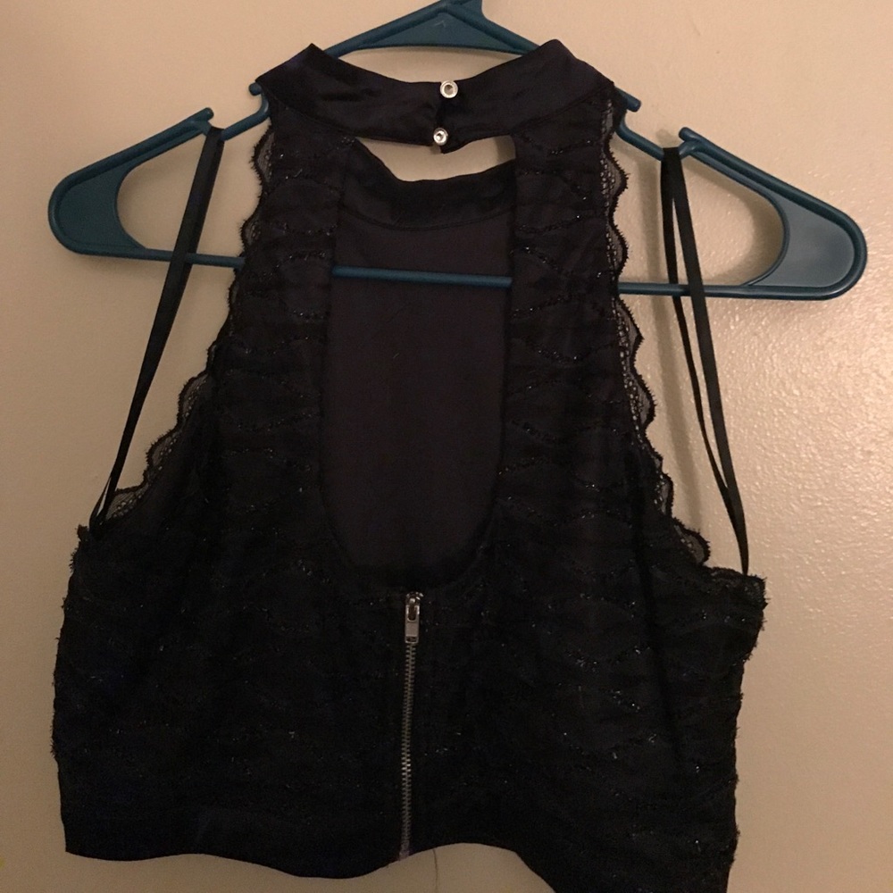 Navy blue 2 piece halter and skirt - Picture 2 of 4