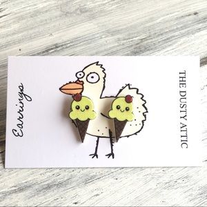 Ice cream cones studs earrings