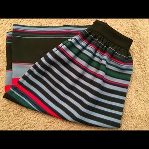 ZARA high-waisted, multi-color A-line skirt