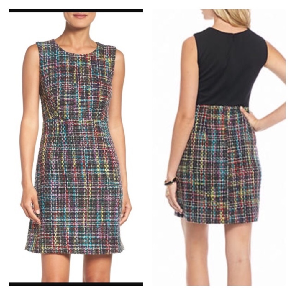 Brand New Magdy London Multi Color Tweed Dress