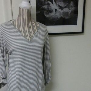 Gray and white striped dress