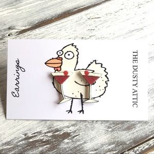 Martini glasses studs earrings