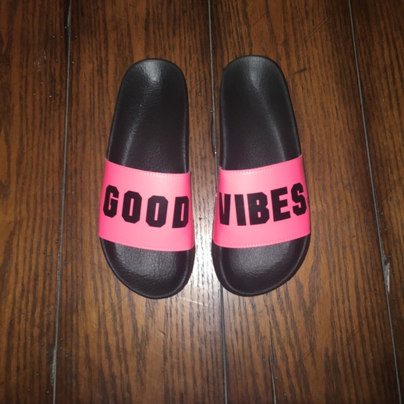 PINK Victoria's Secret Shoes - Good vibes Pink Slides