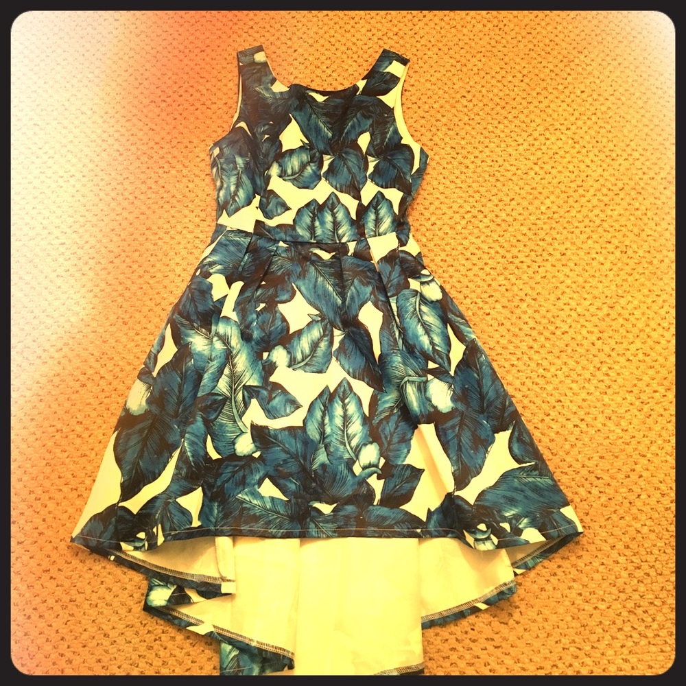 Shein V Back blue dress