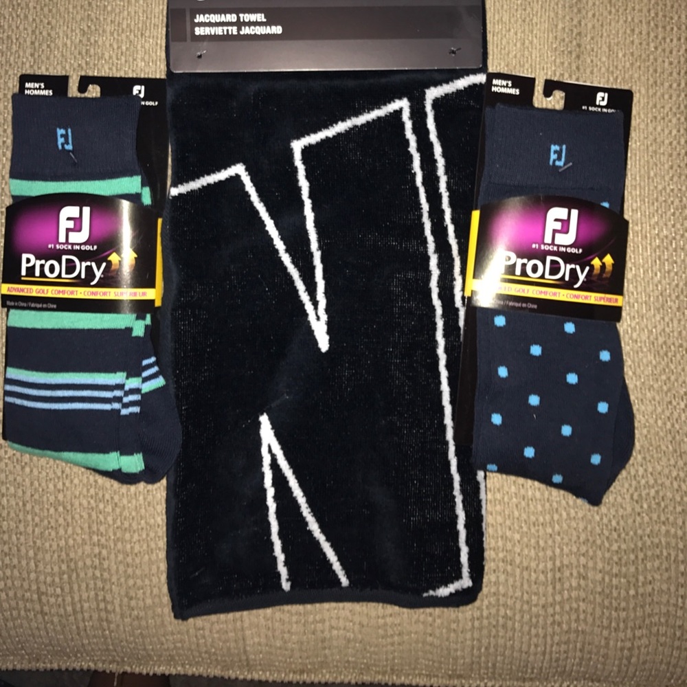 Golf socks and towel