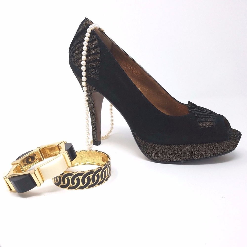 Poetic License Heels Peep Toe Platform Fan