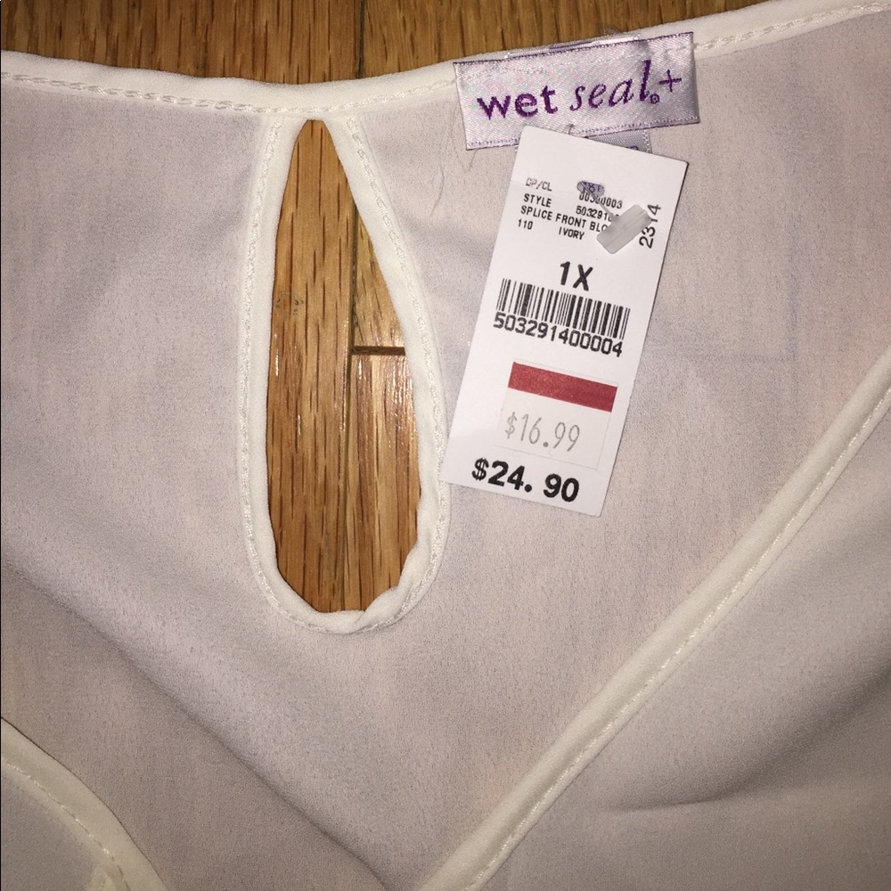 Wet Seal Sheer White Blouse - Picture 2 of 3