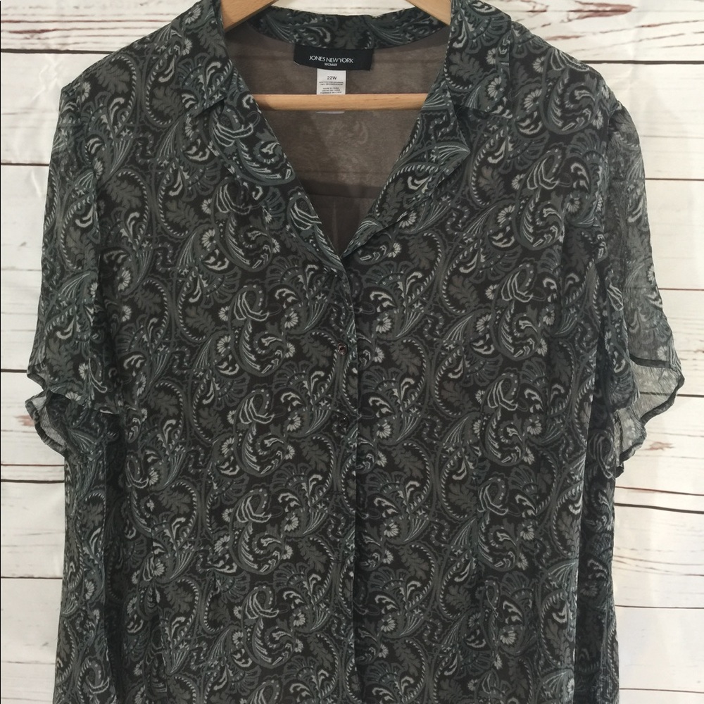 Jones New York 22W short sleeved blouse