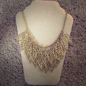Layered Leaf Necklace - Gold